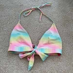Victoria’s Secret pastel rainbow striped bikini top